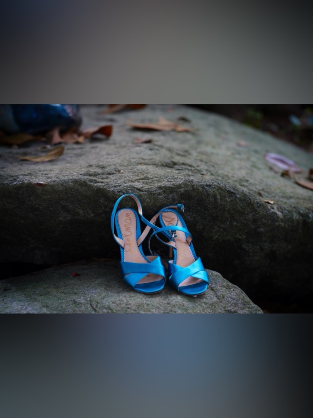 Sam Edelman Blue Satin Strappy Stiletto Sandals - Size 8 - Picture 4 of 10